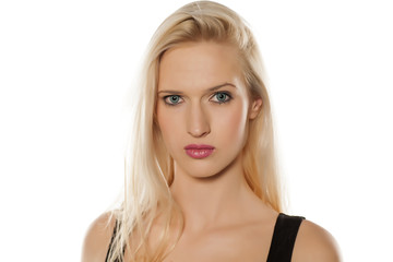 Naklejka premium Young blonde with contact lenses