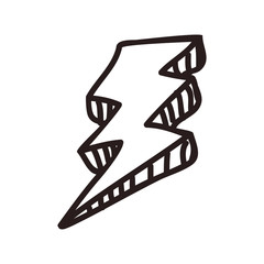 thunder doodle cartoon vector icon illustration graphic design