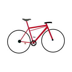 red bicycle sport transport equipment vector illustration