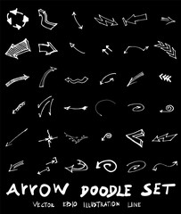 Vector hand drawn arrows set chalkboard eps10