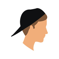 avatar head guy young profile vector illustration