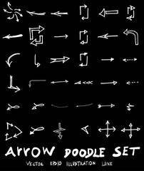 Vector hand drawn arrows set chalkboard eps10