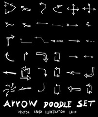 Vector hand drawn arrows set chalkboard eps10