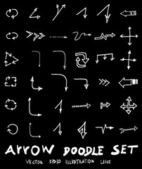 Vector hand drawn arrows set chalkboard eps10