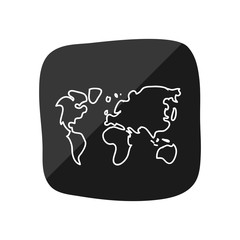 earth continents doodle vector icon illustration graphic design