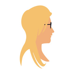 profile head blonde woman with sunglasses vector illustration