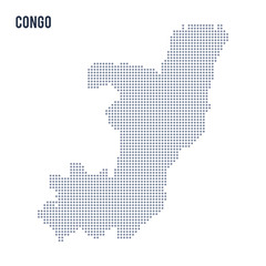 Vector dotted map of Congo isolated on white background .