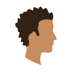 profile head afro guy avatar vector illustration