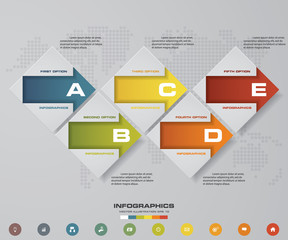 Abstract 5 steps infographics elements.Vector illustration. timeline presentation.