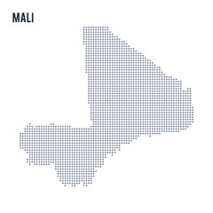 Fototapeta na wymiar Vector dotted map of Mali isolated on white background .