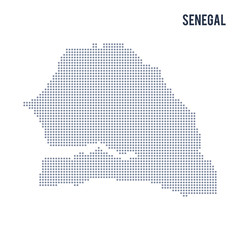 Vector dotted map of Senegal isolated on white background .