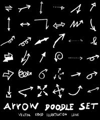 Vector hand drawn arrows set chalkboard eps10