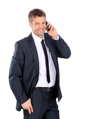 Fototapeta premium Handsome business man calling