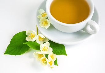 Obraz na płótnie Canvas Tea and jasmine flowers