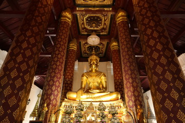 Buddha statue ,Wat Naphra meru Temple , Ayutthaya Historical  Park  < Thailand