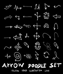 Vector hand drawn arrows set chalkboard eps10