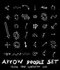 Vector hand drawn arrows set chalkboard eps10