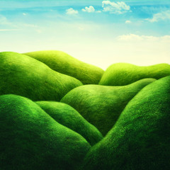 Panele Szklane Podświetlane  Krajobraz z zielonym polem