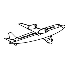 airplane fly transport commercial travel vector illustration