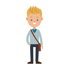 boy happy student young kid vector illustration