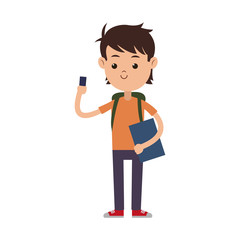 boy happy student young kid vector illustration