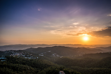 Barcelona Sunset from Mountain Tibidado 