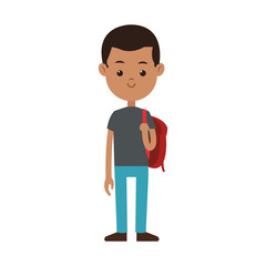 boy happy student young kid vector illustration