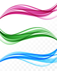 Abstract colorful bright wavy lines collection