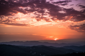 Barcelona Sunset from Mountain Tibidado 
