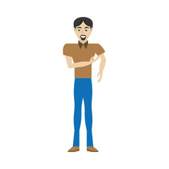 adult male avatar vector icon illustration colored