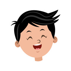 cartoon character face boy children vector illustration