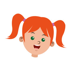 cartoon face girl funny student vector illustration