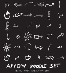 Vector hand drawn arrows set chalkboard eps10