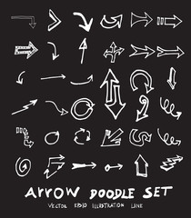 Vector hand drawn arrows set chalkboard eps10