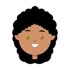 portrait pretty little girl happy vector illustration