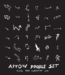 Vector hand drawn arrows set chalkboard eps10