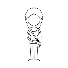 funny character girl student school people vector illustration