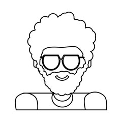 adult male avatar vector icon illustration colored