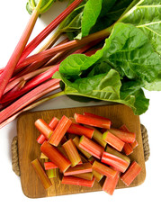 fresh rhubarb isolated on white