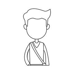 cartoon young boy student avatar vector illustration
