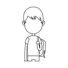 cartoon young boy student avatar vector illustration