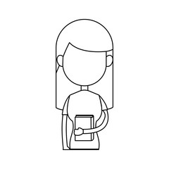 funny character girl student school people vector illustration