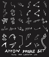 Vector hand drawn arrows set chalkboard eps10