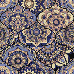 Patchwork pattern. Vintage decorative elements. Hand drawn background. Islam, Arabic, Indian, ottoman motifs. Perfect for printing on fabric or paper.