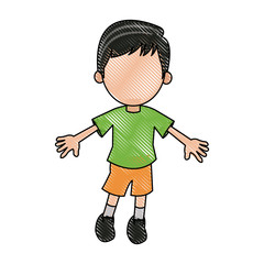 cartoon young boy student avatar vector illustration