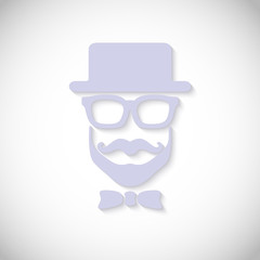 an impersonal image with a mustache and glasses