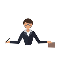 Business woman office job stress work vector illustration person manager character