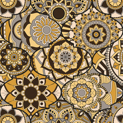 Patchwork pattern. Vintage decorative elements. Hand drawn background. Islam, Arabic, Indian, ottoman motifs. Perfect for printing on fabric or paper.