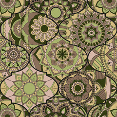 Patchwork pattern. Vintage decorative elements. Hand drawn background. Islam, Arabic, Indian, ottoman motifs. Perfect for printing on fabric or paper.