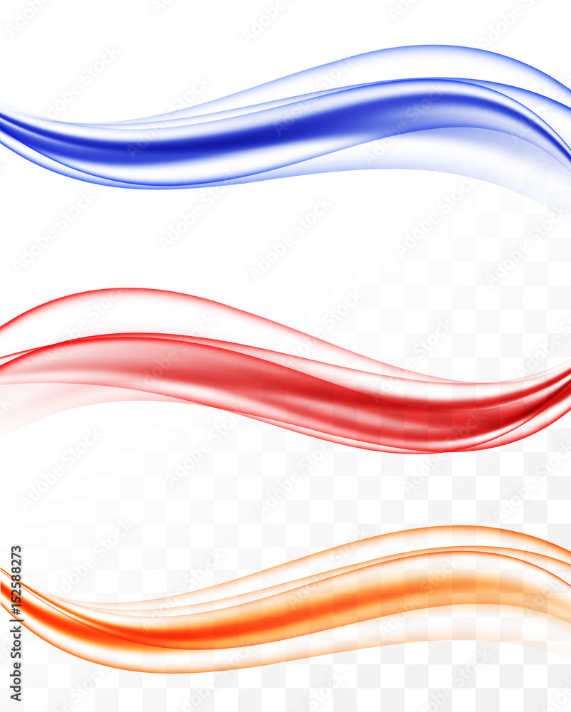 Poster abstract elegant colorful light waves set